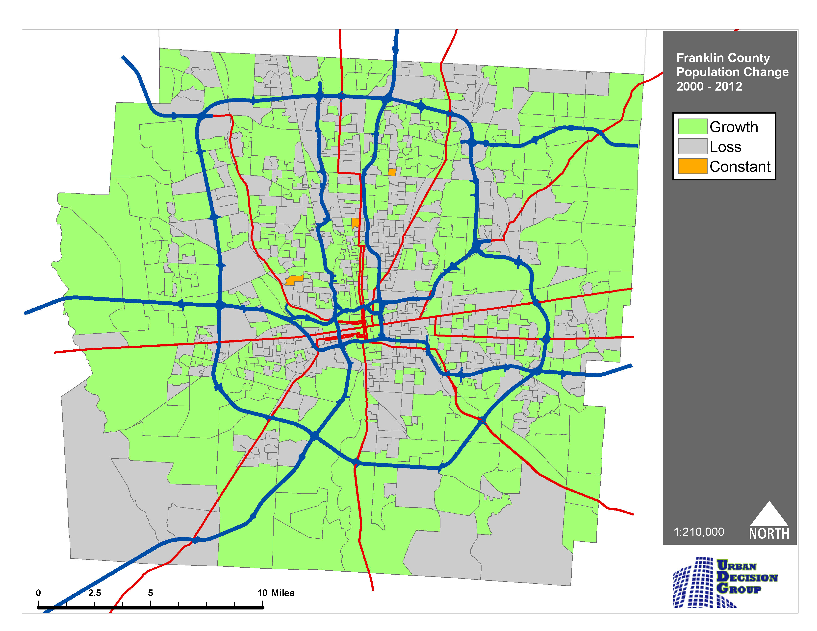 Franklin County Ohio Gis Map Where Are They Going? Population Growth In Franklin County, Ohio | Urban  Decision Group